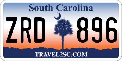 SC license plate ZRD896