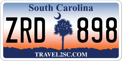SC license plate ZRD898