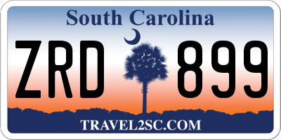 SC license plate ZRD899