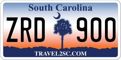 SC license plate ZRD900