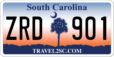 SC license plate ZRD901