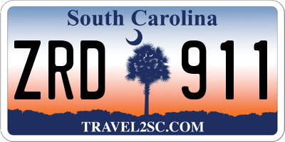 SC license plate ZRD911