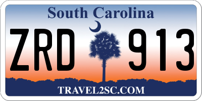 SC license plate ZRD913
