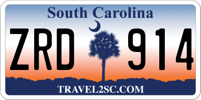 SC license plate ZRD914