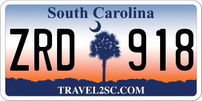 SC license plate ZRD918