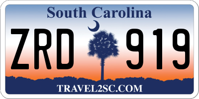 SC license plate ZRD919
