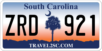 SC license plate ZRD921