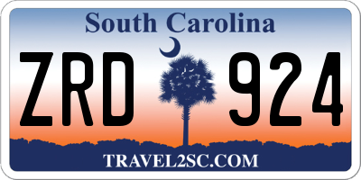 SC license plate ZRD924