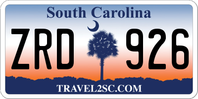 SC license plate ZRD926