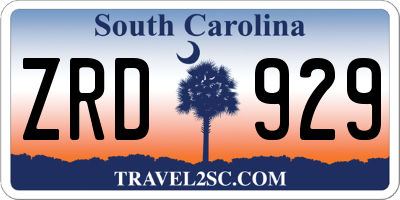 SC license plate ZRD929