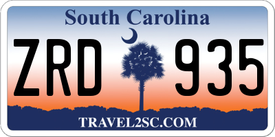 SC license plate ZRD935