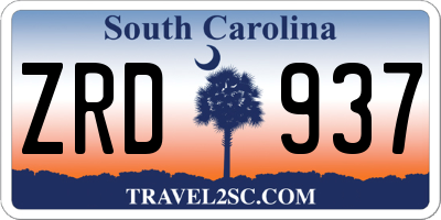 SC license plate ZRD937