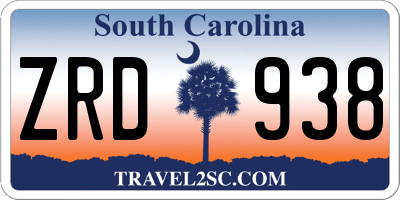 SC license plate ZRD938