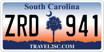 SC license plate ZRD941