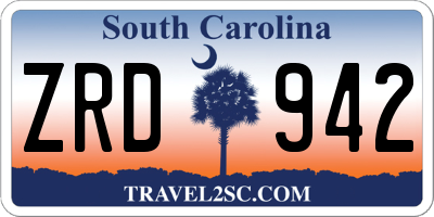 SC license plate ZRD942