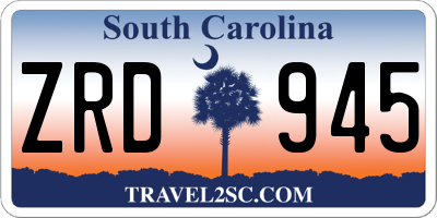 SC license plate ZRD945
