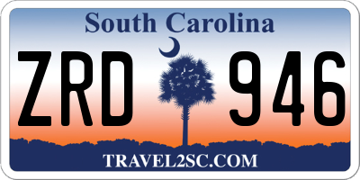 SC license plate ZRD946