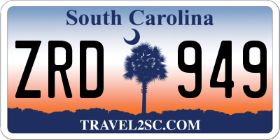 SC license plate ZRD949