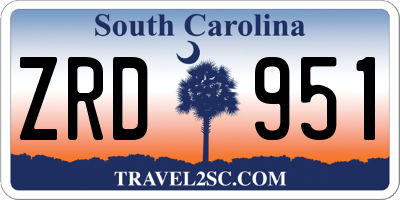 SC license plate ZRD951