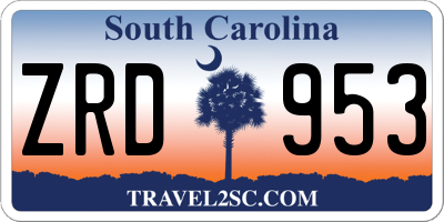 SC license plate ZRD953