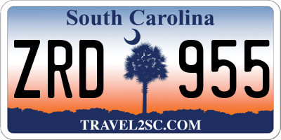 SC license plate ZRD955