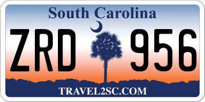 SC license plate ZRD956
