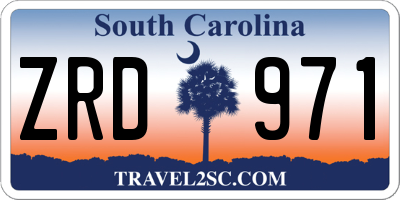 SC license plate ZRD971