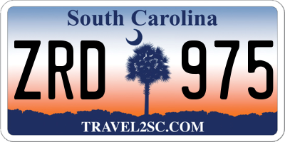 SC license plate ZRD975