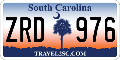 SC license plate ZRD976