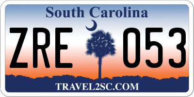 SC license plate ZRE053