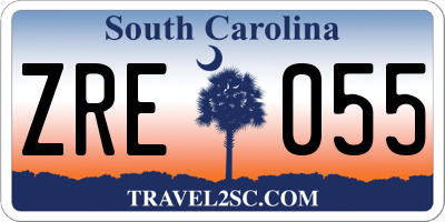 SC license plate ZRE055