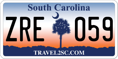SC license plate ZRE059
