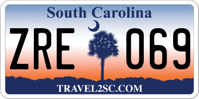 SC license plate ZRE069