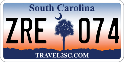 SC license plate ZRE074