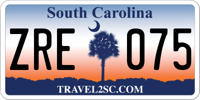 SC license plate ZRE075