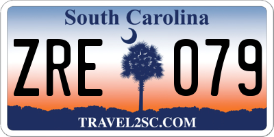 SC license plate ZRE079