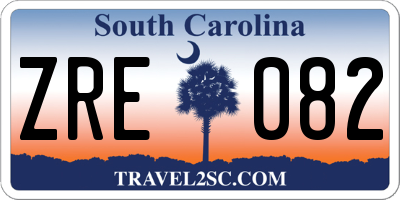 SC license plate ZRE082