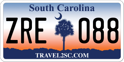 SC license plate ZRE088