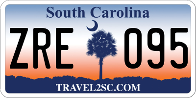 SC license plate ZRE095