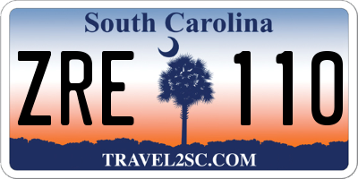 SC license plate ZRE110