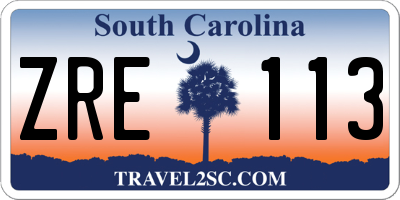 SC license plate ZRE113