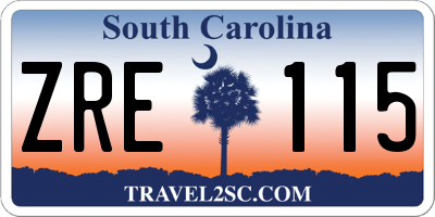 SC license plate ZRE115