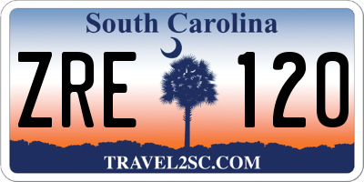 SC license plate ZRE120