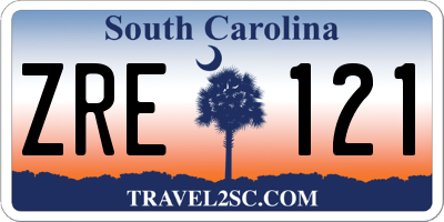SC license plate ZRE121