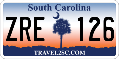 SC license plate ZRE126