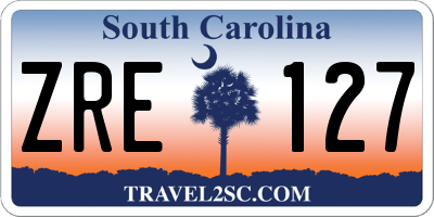 SC license plate ZRE127