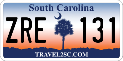 SC license plate ZRE131