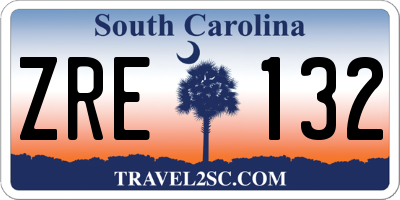 SC license plate ZRE132