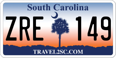 SC license plate ZRE149