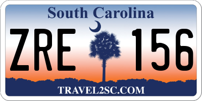 SC license plate ZRE156